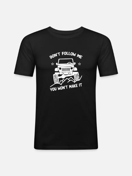 Ne me suivez pas Jeep - T-shirt près du corps Homme - noir