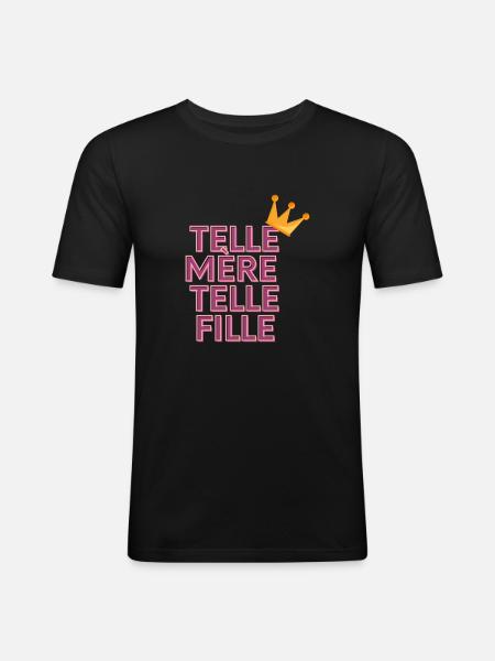 Telle mère telle fille - T-shirt près du corps Homme - noir