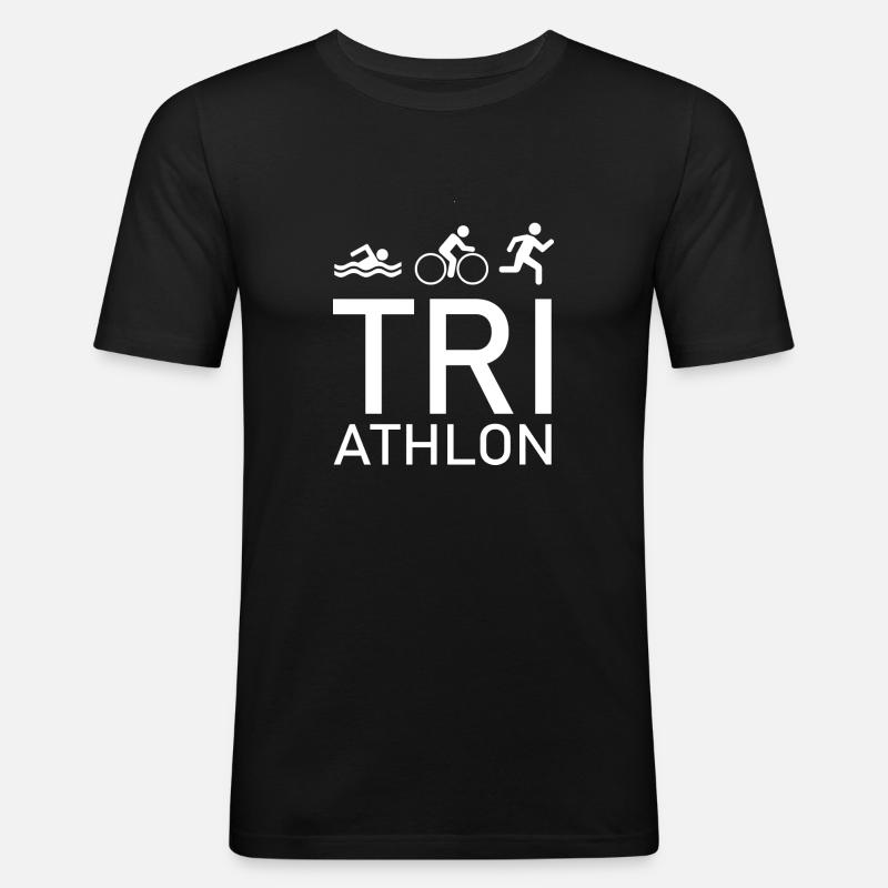 triathlon - Männer Slim Fit T-Shirt - Schwarz