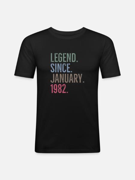 Legend Since January 1982 - Men's Slim Fit T-Shirt - black
