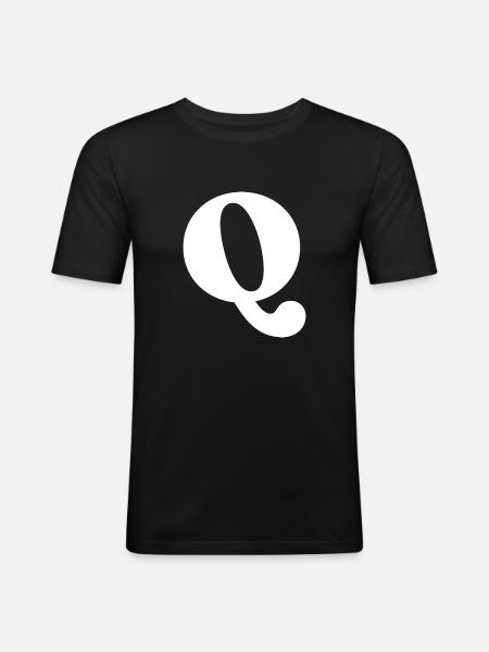 Letter q - Men's Slim Fit T-Shirt - black