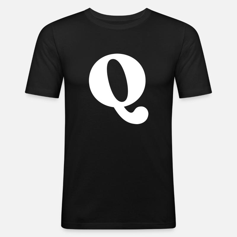Buchstabe q - Männer Slim Fit T-Shirt - Schwarz