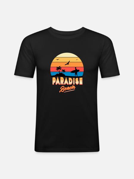 Paradise Beach Escape - Men's Slim Fit T-Shirt - black