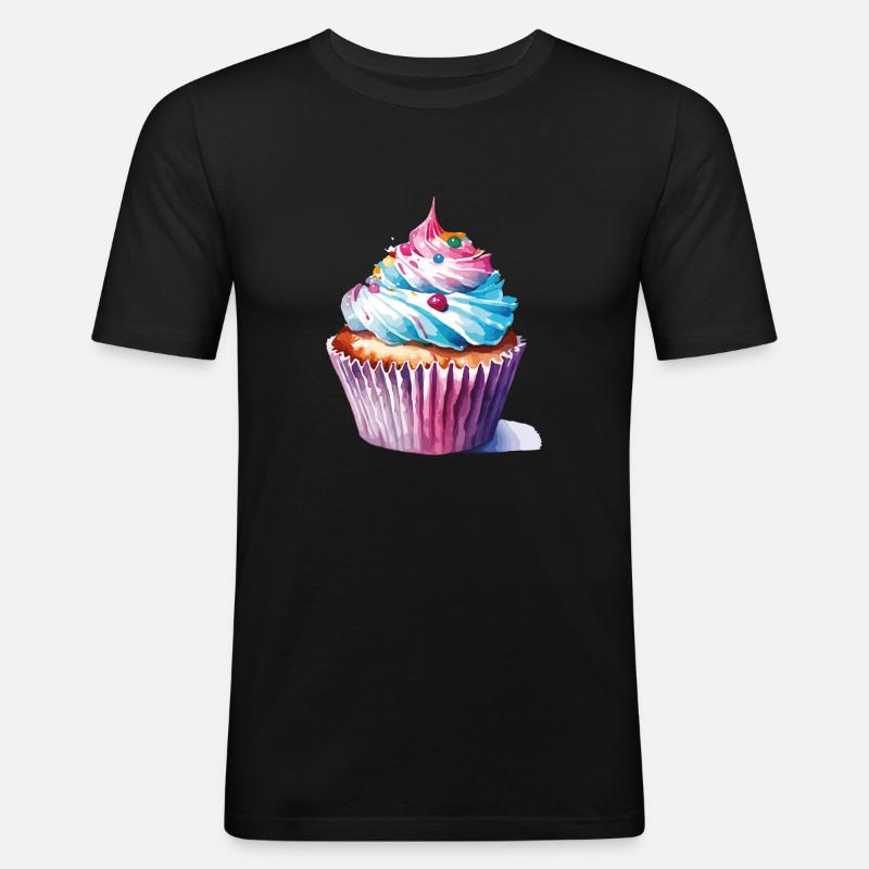 cupcake 2 2 - Männer Slim Fit T-Shirt - Schwarz