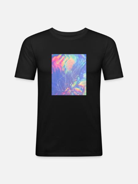 Purple Abstract Holographic Gradient - Men's Slim Fit T-Shirt - black