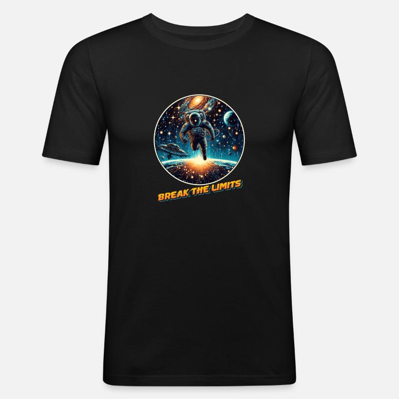 Break the limits - Männer Slim Fit T-Shirt - Schwarz