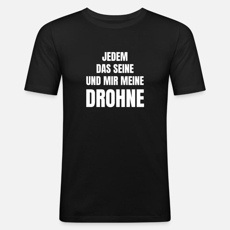 Drohne als Hobby oder Beruf. - Männer Slim Fit T-Shirt - Schwarz
