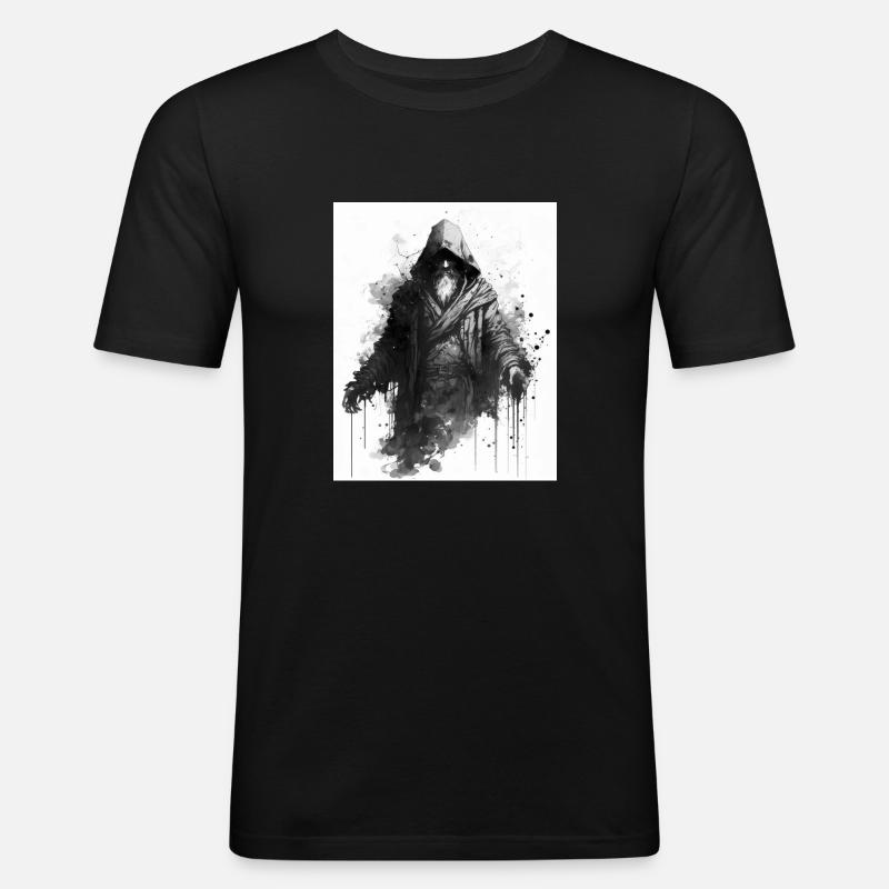 Zauberer - Männer Slim Fit T-Shirt - Schwarz