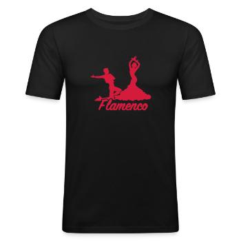 Flamenco - T-shirt près du corps Homme - noir - Devant - Nik (191cm)