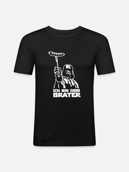 ich bin dein Brater - Männer Slim Fit T-Shirt - Schwarz