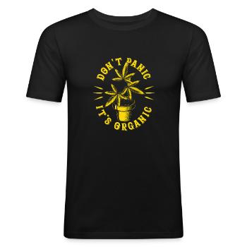 Organic Cannabis - Men's Slim Fit T-Shirt - black - Front - Nik (191cm)