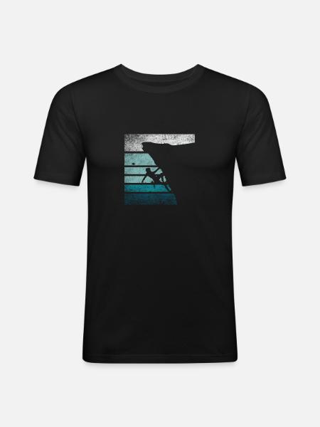 Escalade silhouette rétro - T-shirt près du corps Homme - noir