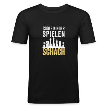 Chess Playing Chess Pieces Chess Kids Gift - Men's Slim Fit T-Shirt - black - Front - Nik (191cm)