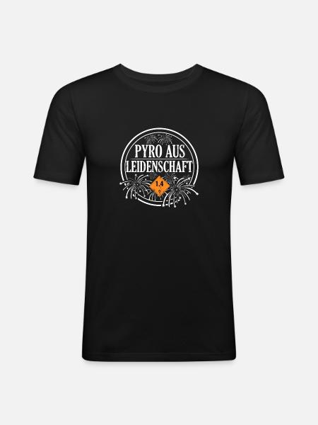 Pyro par passion - T-shirt près du corps Homme - noir