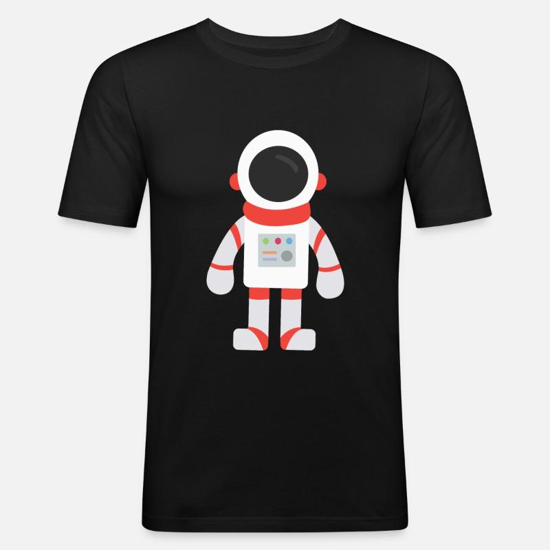 astronaut - Männer Slim Fit T-Shirt - Schwarz