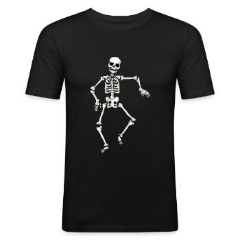 squelette - T-shirt près du corps Homme - noir - Devant - Nik (191cm)