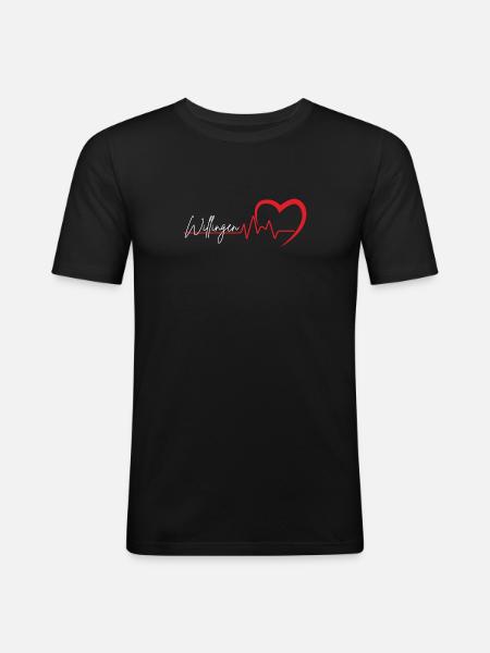 Lettrage « Herz » de Willingen - T-shirt près du corps Homme - noir