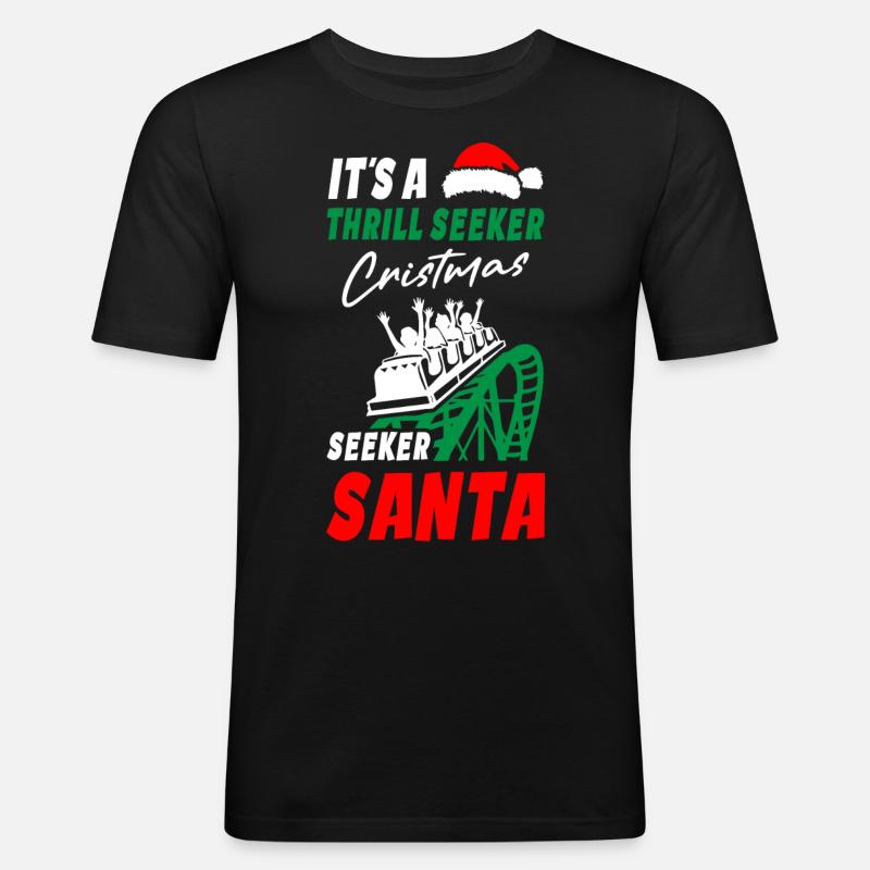 Roller Coaster Christmas - Men's Slim Fit T-Shirt - black