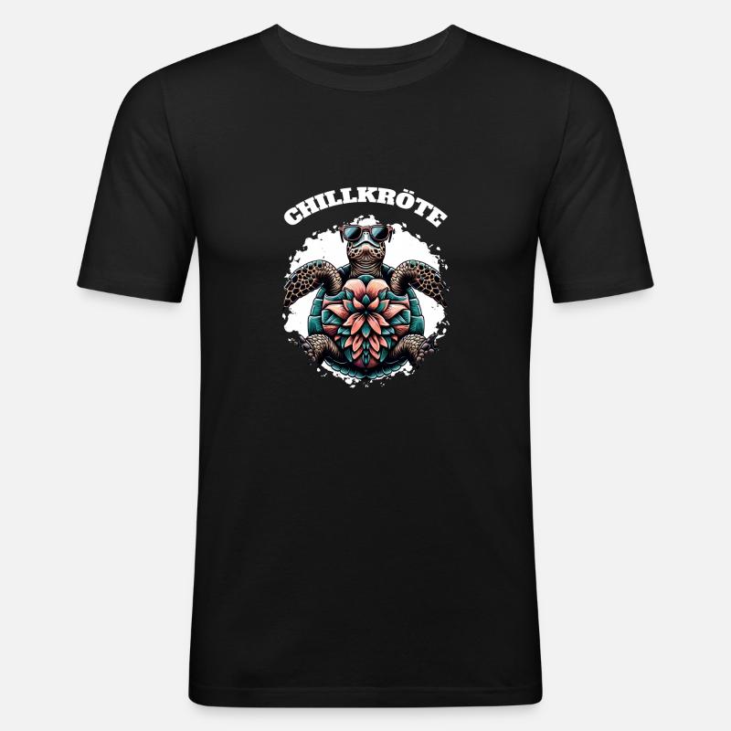 Chill Toad Turtle - Men's Slim Fit T-Shirt - black