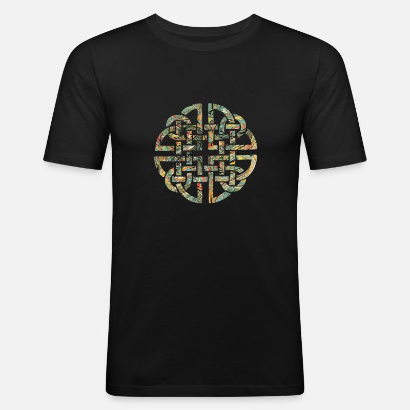 Noeud celtique 8 e 200 - T-shirt près du corps Homme - noir