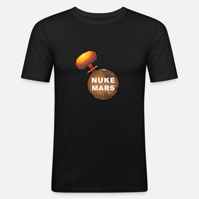 Nucléaire Mars - T-shirt près du corps Homme - noir