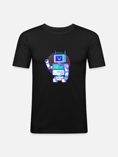 i'm not a robot - Men's Slim Fit T-Shirt - black