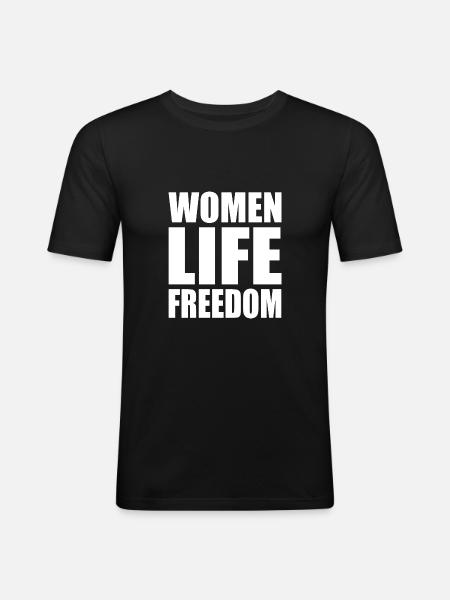Women life freedom - Men's Slim Fit T-Shirt - black