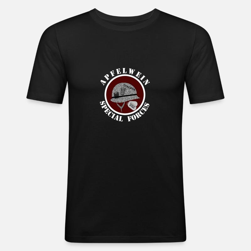 Cidre, bembel, Äppler, Äbbelvoi - T-shirt près du corps Homme - noir