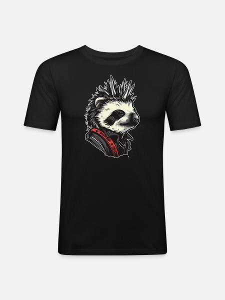 Cool Punk Sloth - Men's Slim Fit T-Shirt - black