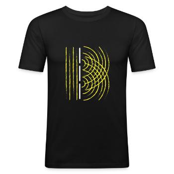 Physiciens Interférences - T-shirt près du corps Homme - noir - Devant - Nik (191cm)