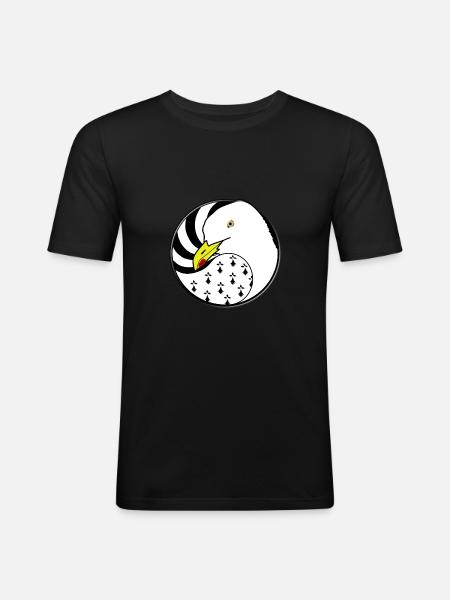 Breton seagull - Men's Slim Fit T-Shirt - black