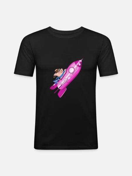 fusée - T-shirt près du corps Homme - noir
