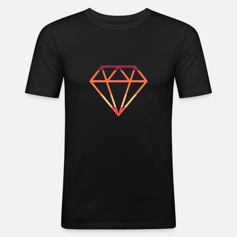 Diamant - Männer Slim Fit T-Shirt - Schwarz