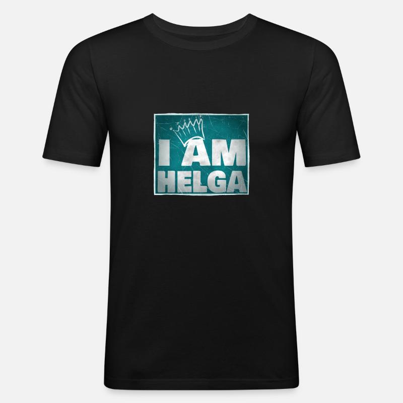 Helga - T-shirt près du corps Homme - noir