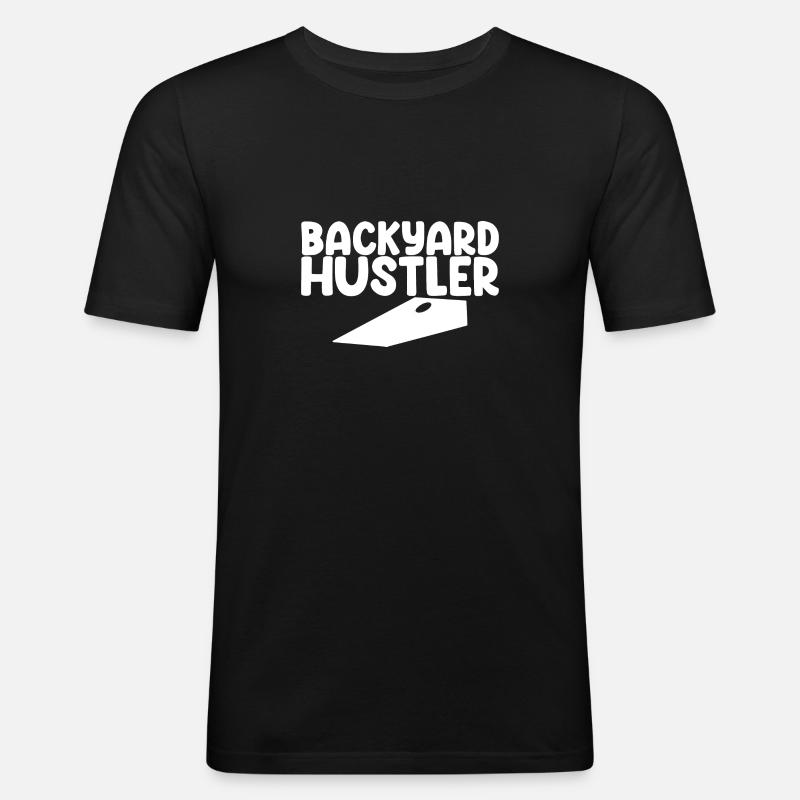 Backyard Hustler - Männer Slim Fit T-Shirt - Schwarz