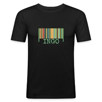 Code-barres Ingo - T-shirt près du corps Homme - noir - Devant - Nik (191cm)