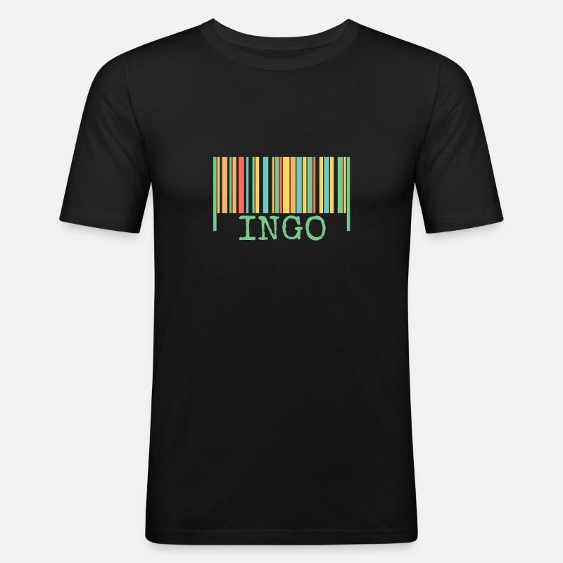 Barcode Ingo - Men's Slim Fit T-Shirt - black