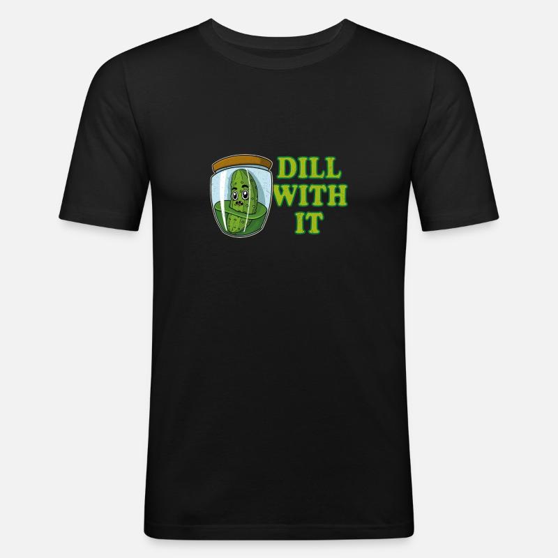 Cucumbers, gherkins, pickles, eating fruit - Men's Slim Fit T-Shirt - black
