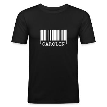 Geschenk für Carolin - Männer Slim Fit T-Shirt - Schwarz - Vorne - Nik (191cm)