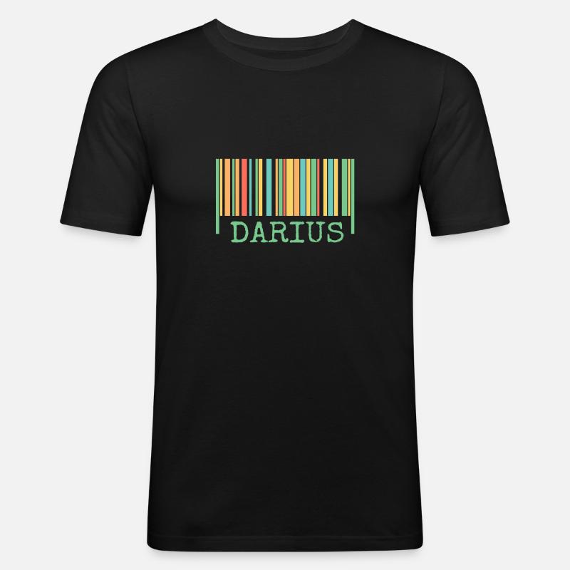 Name darius - Männer Slim Fit T-Shirt - Schwarz
