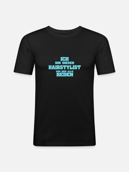 Le métier de coiffeur - T-shirt près du corps Homme - noir
