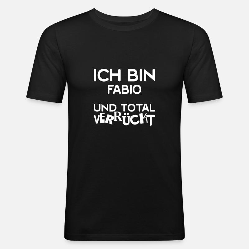 Vorname Fabio - Männer Slim Fit T-Shirt - Schwarz