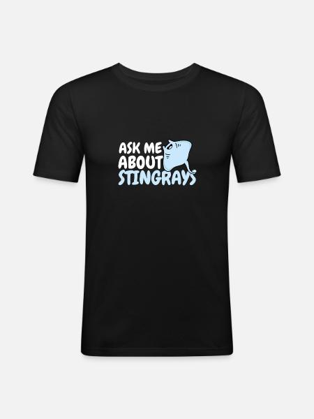 Stachelrochen Mantarochen Ozean Rochen - Männer Slim Fit T-Shirt - Schwarz