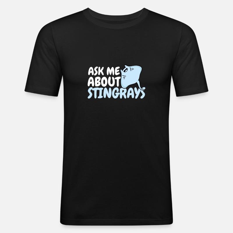 Stachelrochen Mantarochen Ozean Rochen - Männer Slim Fit T-Shirt - Schwarz