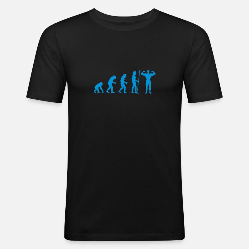 evolution_bodybuilding2 - Männer Slim Fit T-Shirt - Schwarz