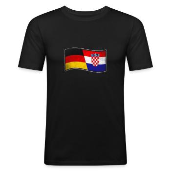 Kroatien Design für stolze Deutsch-Kroaten - Männer Slim Fit T-Shirt - Schwarz - Vorne - Nik (191cm)