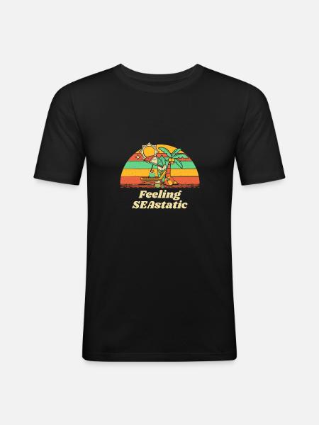 Feeling SEAstatic Summer Positivity Tropical - Men's Slim Fit T-Shirt - black
