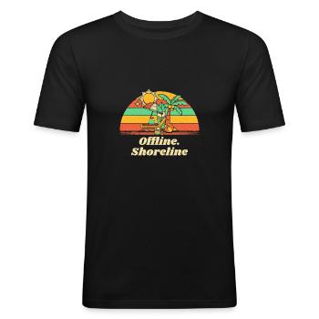 Offline Shoreline Beach Family Ocean Relatives - Männer Slim Fit T-Shirt - Schwarz - Vorne - Nik (191cm)