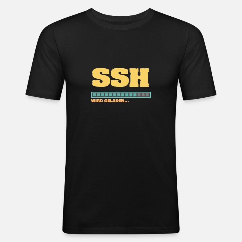 Ladebalken SSH Verschlüsselung wird geladen - Männer Slim Fit T-Shirt - Schwarz