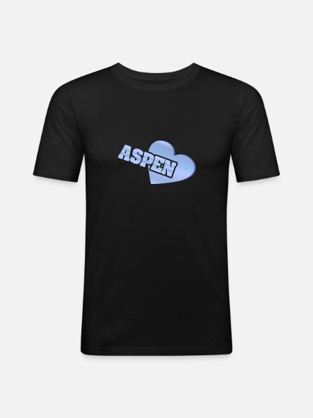 Love Aspen - Men's Slim Fit T-Shirt - black